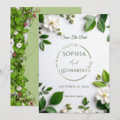 Elegante moderne save the date kaart - Aanpasbaar (Voorkant / Achterkant)