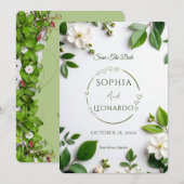 Elegante moderne save the date kaart - Aanpasbaar (Voorkant / Achterkant)