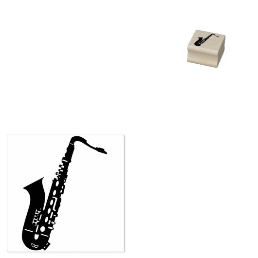 Elegante moderne saxofoon Cool Jazz-festivalmuziek Rubberstempel (Gestempeld)