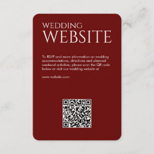 Elegante moderne scharlakenrode bruiloft informatiekaartje