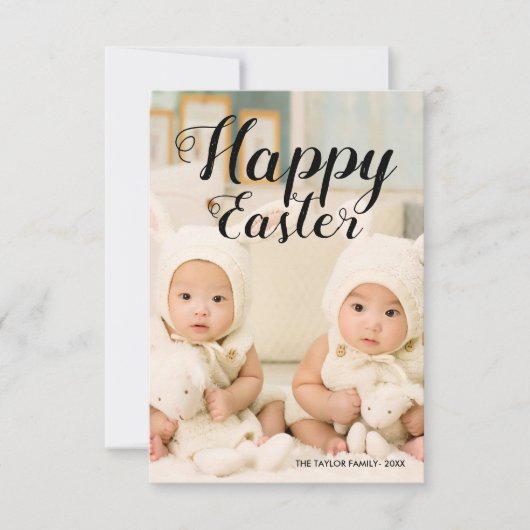 Elegante moderne Schattigee Happy Easter tekst | F Kaart (Voorkant)