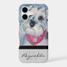 Elegante Moderne Schnauzer w Zwart Monogram Naam