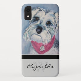 Elegante Moderne Schnauzer w Zwart Monogram Naam Case-Mate iPhone Case