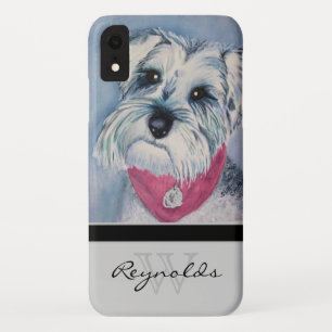 Elegante Moderne Schnauzer w Zwart Monogram Naam Case-Mate iPhone Case