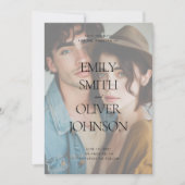 Elegante moderne schone salie volledige foto bruil save the date (Voorkant)