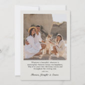 Elegante moderne schone script typografie foto feestdagenkaart (Achterkant)
