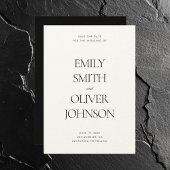 Elegante moderne schone zwart witte bruiloft save the date