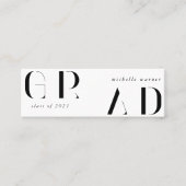 Elegante moderne script afstudeer naamkaart mini visitekaartje (Voorkant)