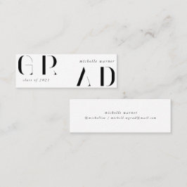Elegante moderne script afstudeer naamkaart mini visitekaartje