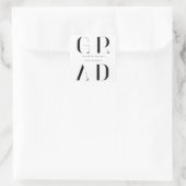 Elegante moderne script afstudeer vierkante sticke sticker (Tas)