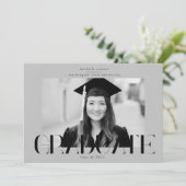 elegante moderne script afstudeeraankondiging kaart (Staand voorkant)