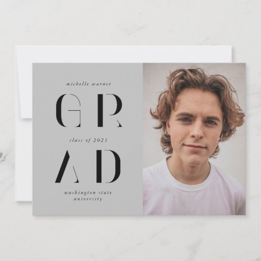 elegante moderne script afstudeeraankondiging kaart (Voorkant)