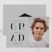 elegante moderne script afstudeeraankondiging kaart (Voorkant / Achterkant)