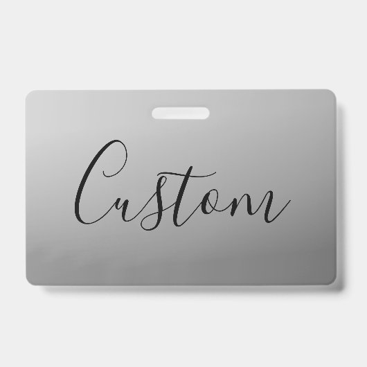 Elegante moderne script bewerkbare zwarte tekst sc badge (Voorzijde)
