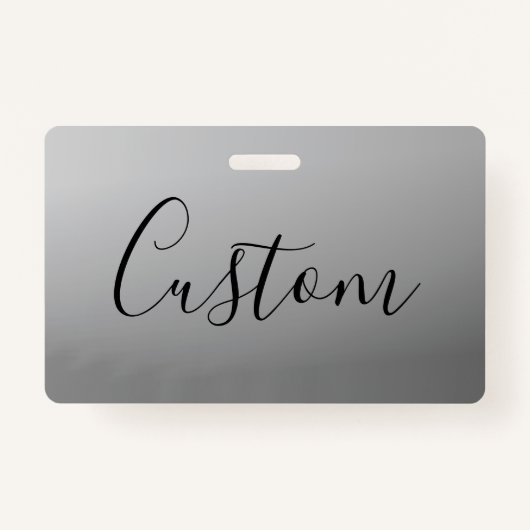 Elegante moderne script bewerkbare zwarte tekst sc badge (Voorkant)