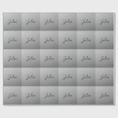 Elegante moderne script bewerkbare zwarte tekst sc cadeaupapier (Vlak)