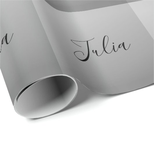 Elegante moderne script bewerkbare zwarte tekst sc cadeaupapier (Rol Hoek)