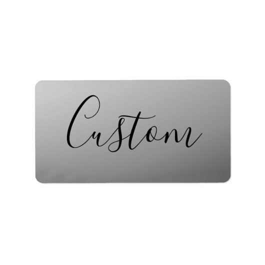 Elegante moderne script bewerkbare zwarte tekst sc etiket (Voorkant)