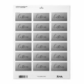 Elegante moderne script bewerkbare zwarte tekst sc etiket (Full Sheet)