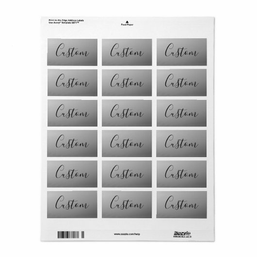 Elegante moderne script bewerkbare zwarte tekst sc etiket (Full Sheet)