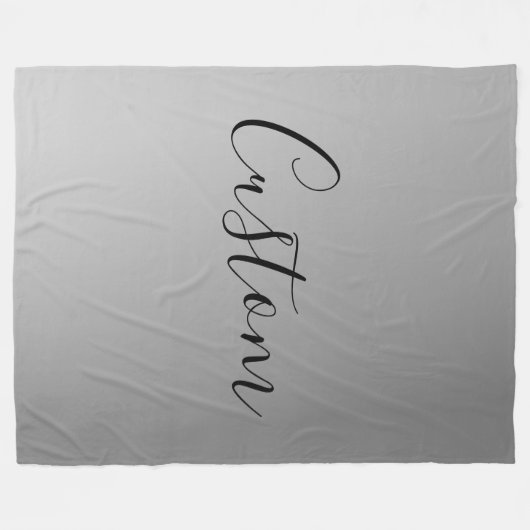 Elegante moderne script bewerkbare zwarte tekst sc fleece deken (Voorkant (Horizontaal))