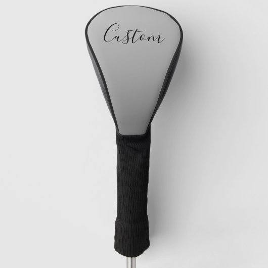 Elegante moderne script bewerkbare zwarte tekst sc golfheadcover (Voorkant)