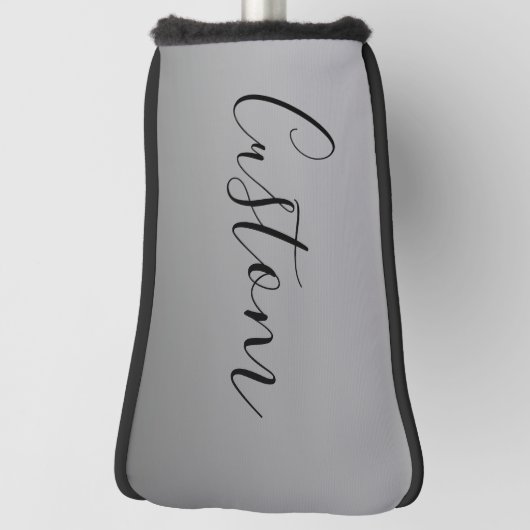 Elegante moderne script bewerkbare zwarte tekst sc golfheadcover (Draai 90)
