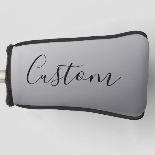 Elegante moderne script bewerkbare zwarte tekst sc golfheadcover (Voorkant)