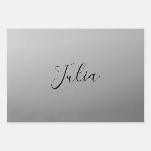 Elegante moderne script bewerkbare zwarte tekst sc inpakpapier vel (Voorkant)