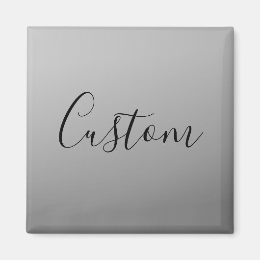 Elegante moderne script bewerkbare zwarte tekst sc magneet (Voorkant)