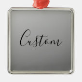 Elegante moderne script bewerkbare zwarte tekst sc metalen ornament (Voorkant)
