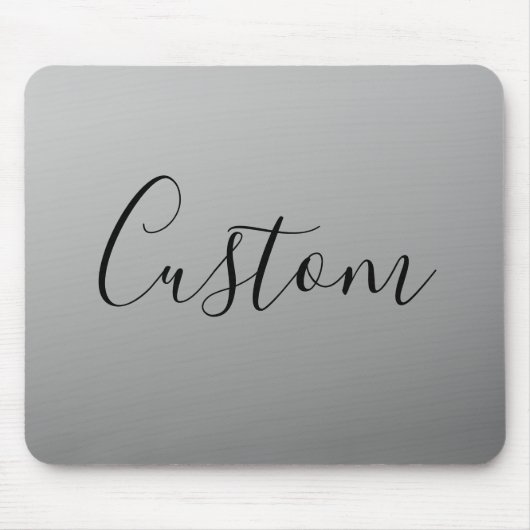 Elegante moderne script bewerkbare zwarte tekst sc muismat (Voorkant)