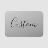 Elegante moderne script bewerkbare zwarte tekst sc naamplaatje (Voorkant)