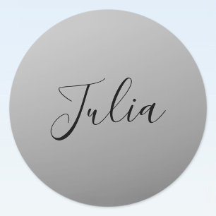 Elegante moderne script bewerkbare zwarte tekst sc ronde sticker