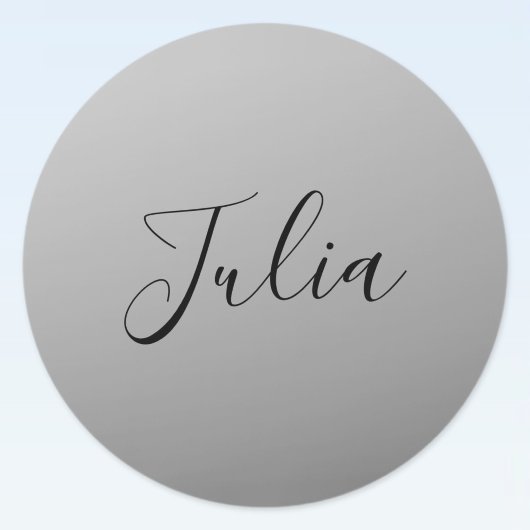 Elegante moderne script bewerkbare zwarte tekst sc ronde sticker