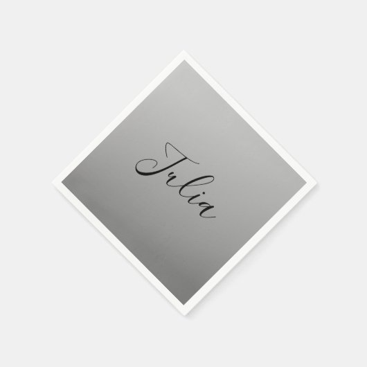 Elegante moderne script bewerkbare zwarte tekst sc servet (Hoek)