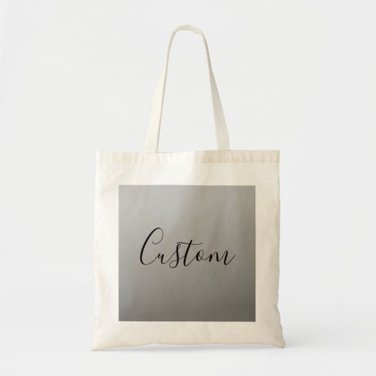 Elegante moderne script bewerkbare zwarte tekst sc tote bag (Voorkant)