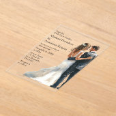 elegante moderne script bruid & bruidegom trouwen acryl uitnodigingen (Laagn)