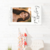 Elegante moderne script Congrats afstudeerfoto Spandoek (Insitu)