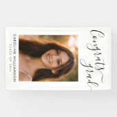 Elegante moderne script Congrats afstudeerfoto Spandoek (Horizontaal)