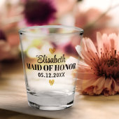Elegante Moderne Script Cute Glitter Harten Aangep Shot Glas