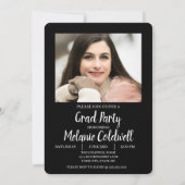 Elegante moderne script foto afstudeerfeest kaart (Achterkant)