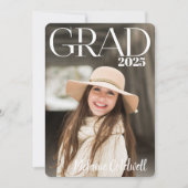 Elegante moderne script foto afstudeerfeest kaart (Voorkant)