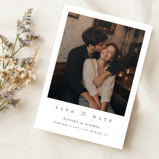 Elegante Moderne Script Foto Bruiloft Save The Date