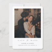 Elegante Moderne Script Foto Bruiloft Save The Date (Voorkant)
