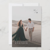 Elegante moderne script foto bruiloft uitnodiging (Voorkant)