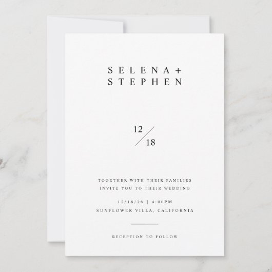 Elegante moderne script foto bruiloft uitnodiging (Achterkant)