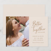 Elegante Moderne Script Foto Huwelijk Save The Date (Voorkant / Achterkant)