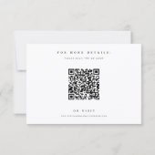 Elegante moderne script foto QR-code trouwfeest Kaart (Achterkant)