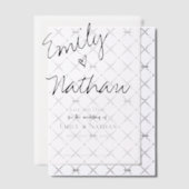 Elegante moderne script hart typografie bruiloft vellum uitnodigingen (Offset (Uitnodiging))